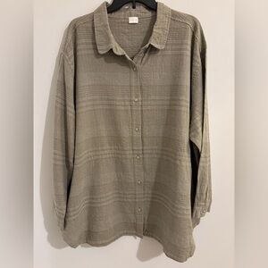 Poetry Hemp Cotton blend button down blouse